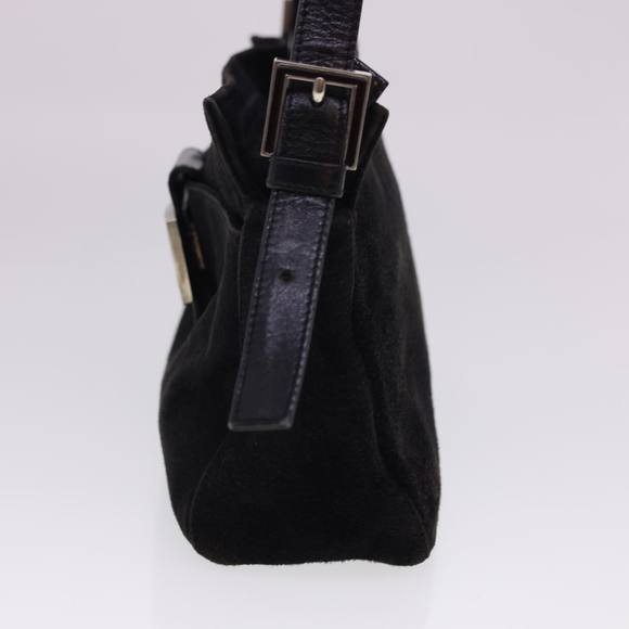 FENDI Mamma Baguette Shoulder Bag Suede Black Auth yk6548 - Picture 3 of 16
